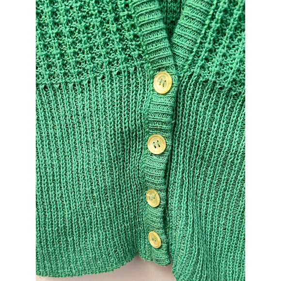 Vintage James Kenrob Green V-Neck Buttoned Sweater Vest - Size XS/S - Picture 8 of 11